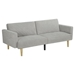 Xavi 76" Multi-Functional Futon Sofa Bed - Grey Snowflake Velvet Fabric Upholstery - Tapered Wood Legs - CAB1106