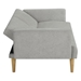 Xavi 76" Multi-Functional Futon Sofa Bed - Grey Snowflake Velvet Fabric Upholstery - Tapered Wood Legs - CAB1106