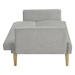 Xavi 76" Multi-Functional Futon Sofa Bed - Grey Snowflake Velvet Fabric Upholstery - Tapered Wood Legs - CAB1106