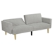 Xavi 76" Multi-Functional Futon Sofa Bed - Grey Snowflake Velvet Fabric Upholstery - Tapered Wood Legs - CAB1106