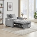 Veloce 35" Three-in-One Sofa Bed Chair - Grey Velvet  - White Eucalyptus Wood Frame - CAB1108