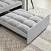 Veloce 35" Three-in-One Sofa Bed Chair - Grey Velvet  - White Eucalyptus Wood Frame - CAB1108