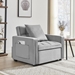 Veloce 35" Three-in-One Sofa Bed Chair - Grey Velvet  - White Eucalyptus Wood Frame - CAB1108