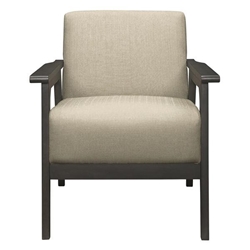 Prismatica Accent Chair - Light Brown Textured Fabric - Antique Gray Finish Frame 