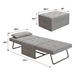 Umbria 72" 4-in-1 Multi-Functional Sofa Bed - Light Gray Fabric Upholstery - Oak Wood Frame - CAB1122