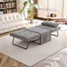 Umbria 72" 4-in-1 Multi-Functional Sofa Bed - Light Gray Fabric Upholstery - Oak Wood Frame - CAB1122