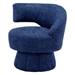 Petaluxe Accent Chair - 360 Degree Swivel - Navy Boucle Upholstery - Solid Wood Frame - CAB1128