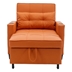 Ventosa 68" Futon Chair Bed - 3-in-1 Convertible Chair with USB Ports - Orange Leather Fabric