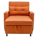 Ventosa 68" Futon Chair Bed - 3-in-1 Convertible Chair with USB Ports - Orange Leather Fabric - CAB1134