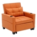 Ventosa 68" Futon Chair Bed - 3-in-1 Convertible Chair with USB Ports - Orange Leather Fabric - CAB1134