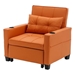 Ventosa 68" Futon Chair Bed - 3-in-1 Convertible Chair with USB Ports - Orange Leather Fabric - CAB1134