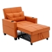 Ventosa 68" Futon Chair Bed - 3-in-1 Convertible Chair with USB Ports - Orange Leather Fabric - CAB1134