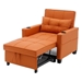 Ventosa 68" Futon Chair Bed - 3-in-1 Convertible Chair with USB Ports - Orange Leather Fabric - CAB1134