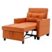 Ventosa 68" Futon Chair Bed - 3-in-1 Convertible Chair with USB Ports - Orange Leather Fabric - CAB1134