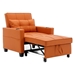 Ventosa 68" Futon Chair Bed - 3-in-1 Convertible Chair with USB Ports - Orange Leather Fabric - CAB1134