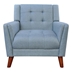 Bridgewater Upholstered Armchair - Blue Fabric Upholstery - Tufted Back and Seat