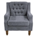 Maripol Accent Chair - Grey Button-Tufted Upholstery - Solid Wood Legs - CAB1156