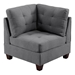 Aurum Lounge 32" Corner Sofa Wedge - Gray Linen Like Fabric  - Tufted Cushion and Nailheads - CAB1164