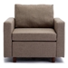 Brixton 35" Single Seat Module Sectional Sofa - Brown Linen Fabric  - Rubberwood Legs - CAB1168