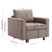 Brixton 35" Single Seat Module Sectional Sofa - Brown Linen Fabric  - Rubberwood Legs - CAB1168