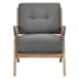 Thornhill Accent Chair - Dark Gray Upholstery - Solid Rubberwood Frame - Wire Brushed Antique Natural Finish