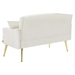 Lyrista 55" 2 Seater Loveseat - Cream White Velvet Fabric - Tufted Back and Seat - CAB1174