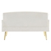 Lyrista 55" 2 Seater Loveseat - Cream White Velvet Fabric - Tufted Back and Seat - CAB1174