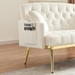 Lyrista 55" 2 Seater Loveseat - Cream White Velvet Fabric - Tufted Back and Seat - CAB1174