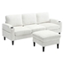 Vallani 77" Sectional Sofa - 3 Seater Reversible with Storage Ottoman - Beige Chenille