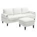 Vallani 77" Sectional Sofa - 3 Seater Reversible with Storage Ottoman - Beige Chenille - CAB1195