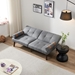 Havenwood 65" Convertible Sofa Bed Futon - Grey Linen Fabric  - Brown Solid Wood Legs - CAB1197