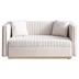 Parchment 28" Velvet Loveseat - Beige - Solid Wood Frame