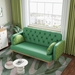 Elysiar 55" Loveseat - Green Solid Wood Frame with Tulip Pattern Fabric Upholstery - CAB1206