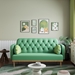 Elysiar 55" Loveseat - Green Solid Wood Frame with Tulip Pattern Fabric Upholstery - CAB1206