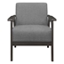 Prismatica Accent Chair - Gray Textured Fabric - Antique Gray Finish Frame