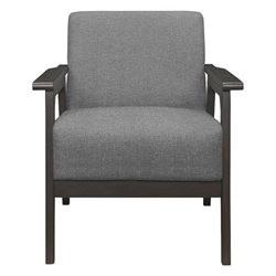 Prismatica Accent Chair - Gray Textured Fabric - Antique Gray Finish Frame 