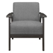 Prismatica Accent Chair - Gray Textured Fabric - Antique Gray Finish Frame - CAB1212