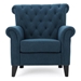 Doralin Tufted Chair - Navy Blue Fabric Upholstery - Button-Accented Diamond Tufting - CAB1213