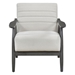 Vallina Accent Chair - Pearl Velvet Upholstery - Brick Gray Solid Wood Frame - CAB1215