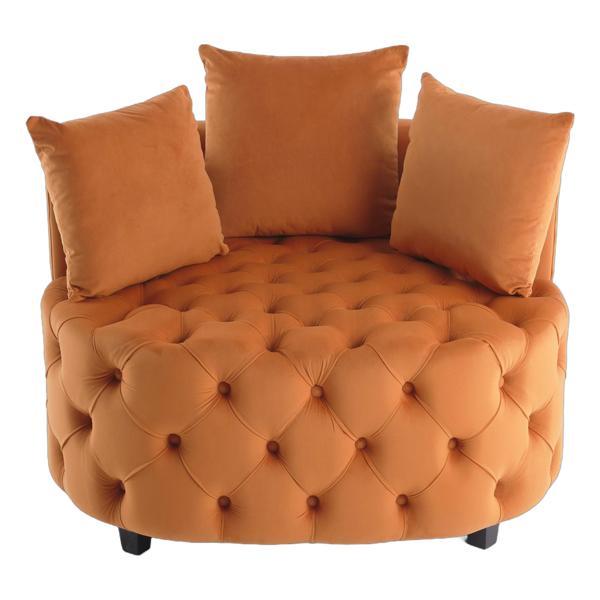 Vivacious Accent Chair - 40" - Orange Velvet 