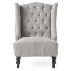 Ipsley Accent Chair - Hi-Back Club - Silver Upholstery 