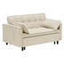 Corduroy Cove 55" Loveseat Sofa Bed - Beige Corduroy Fabric  - Solid Wood Frame