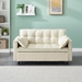 Corduroy Cove 55" Loveseat Sofa Bed - Beige Corduroy Fabric  - Solid Wood Frame - CAB1229