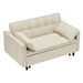 Corduroy Cove 55" Loveseat Sofa Bed - Beige Corduroy Fabric  - Solid Wood Frame - CAB1229