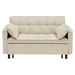 Corduroy Cove 55" Loveseat Sofa Bed - Beige Corduroy Fabric  - Solid Wood Frame - CAB1229