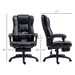 Veloce High Back Massage Office Chair - 6-Point Vibration - 5 Modes - Executive Chair - Black - CAB1236