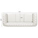 Eldridge 84.65" Rolled Arm Chesterfield 3 Seater Sofa - White Polyurethane Fabric Upholstery and Birch Legs - CAB1243