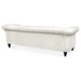 Eldridge 84.65" Rolled Arm Chesterfield 3 Seater Sofa - White Polyurethane Fabric Upholstery and Birch Legs - CAB1243