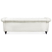 Eldridge 84.65" Rolled Arm Chesterfield 3 Seater Sofa - White Polyurethane Fabric Upholstery and Birch Legs - CAB1243