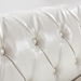 Eldridge 84.65" Rolled Arm Chesterfield 3 Seater Sofa - White Polyurethane Fabric Upholstery and Birch Legs - CAB1243